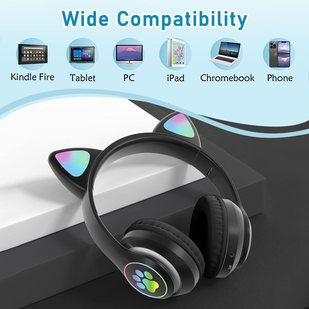 Casque Bluetooth LED Oreilles de Chat
