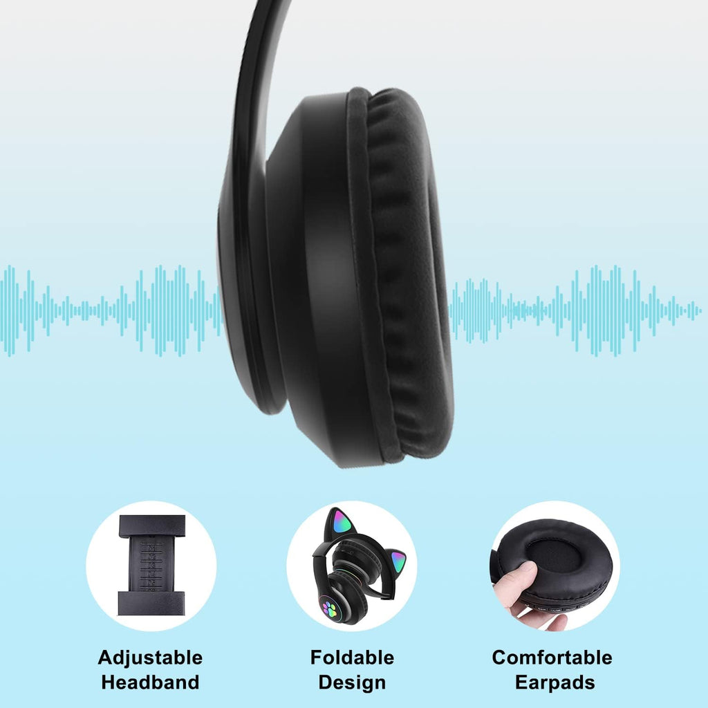 Casque Bluetooth LED Oreilles de Chat